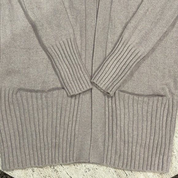 AZURE SKIES Aritzia Cashmere Angora blend Open Cardigan Sz XXS in oatmeal color. - Picture 6 of 14